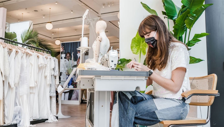 Pictured: A member of the RETURE team working on a repair at the Oxford Street store. Image: Selfridges